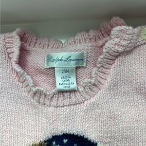 Ralph Lauren Pink Crew Neck Sweater with Ribbed Detail and onesie bundle